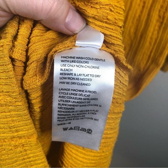 Free People Beach Aster Long Sleeve Collar Tee Dress Marigold Caftan Cover XS - Picture 9 of 10